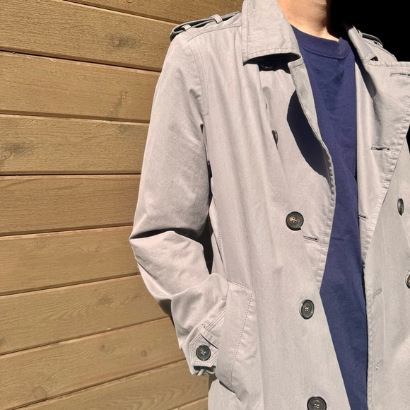 TED BAKER LONDON GREY DOUBLE BREASTED TRENCH COAT - 4 - Picture 4 of 17